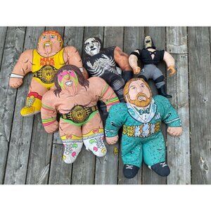 Vintage WWF WWE Wrestling Buddies Bundle - Sting, Hulk hogan Ultimate Warriors